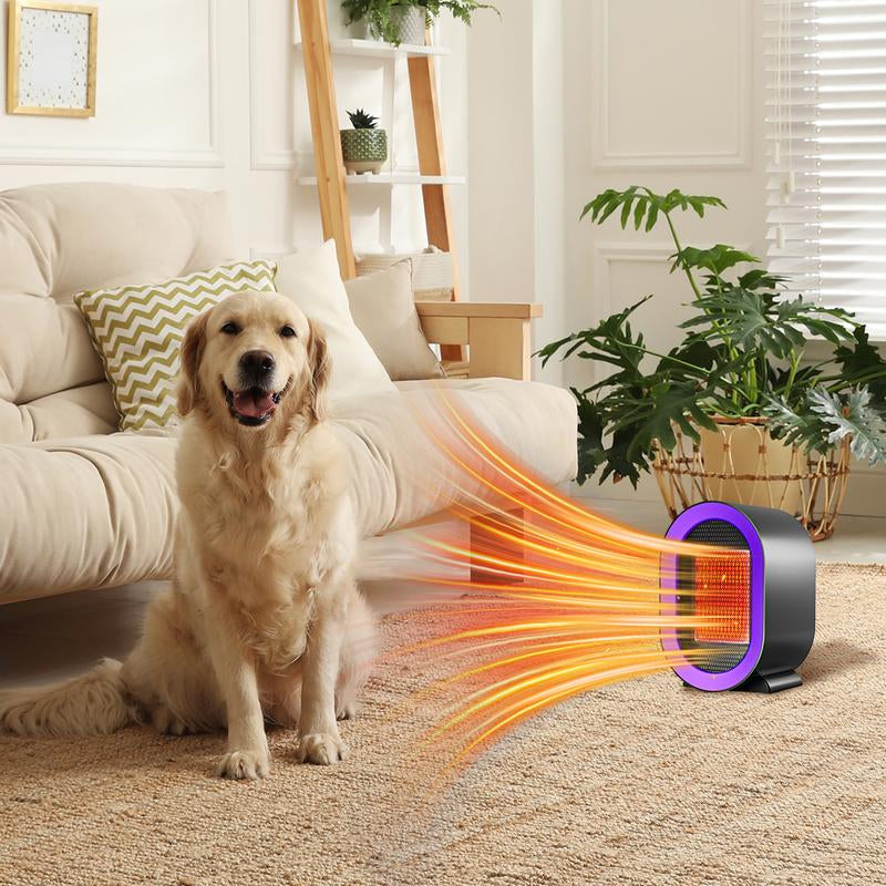 PTC Ceramic Heater Fan with Thermostat 2 Speeds Energy Efficient Overheat Tip over Protection Auto Shut off for Home Office Bedroom Use