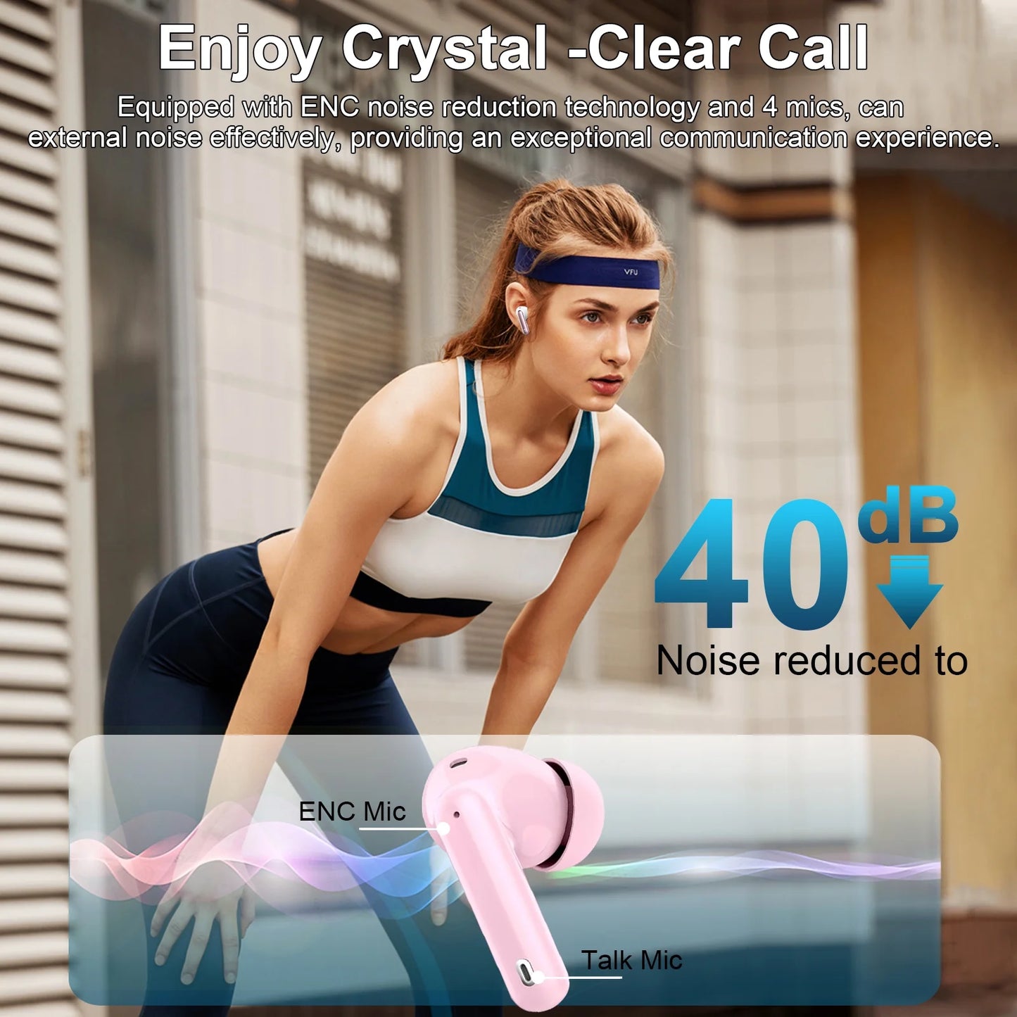 Wireless Earbuds, Bluetooth 5.4 Headphones Bass Stereo, Ear Buds with Noise Cancelling Mic LED Display, 36H Playtime in Ear Earphones, IP7 Waterproof Sport Headset for Android Ios