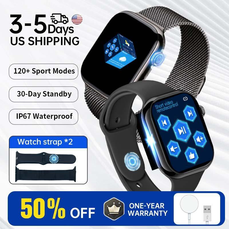 2025 New Multifunctional Men Women'S Smartwatch, 2.02-Inch Smart Watch with Answer/Make Calls/100+ Sports Modes/Message Reminder, IP67 Waterproof Smart Watch for Android Iphone Devices, Fitness 24/7 Heart Rate, Bluetooth