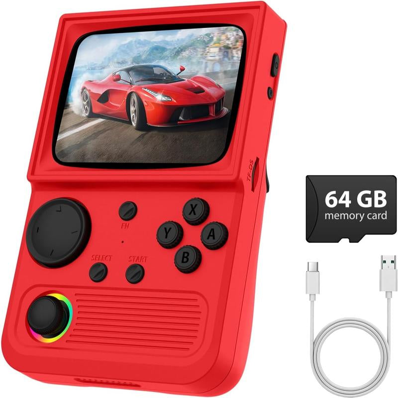 R36T Retro Gaming Console, 3.5'' IPS Screen Crt-Inspired, Handheld Game Console with 18000+ Classic Games Supports Wifi Networked Fighting and OTG, 3500Mah Battery, with Portable Case