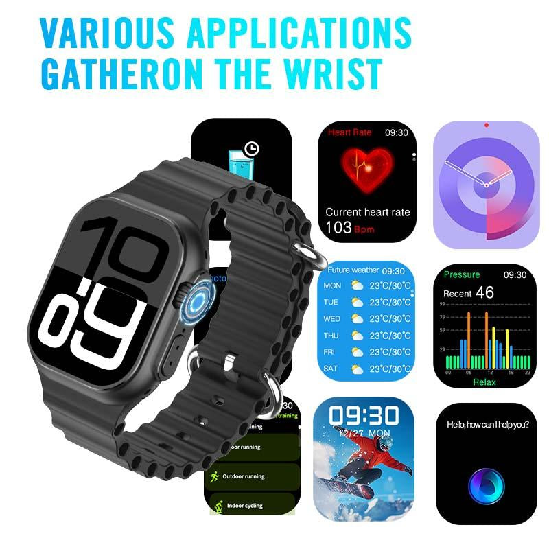 Smartwatch 2025 Model - 2.01-Inch HD Display, IP67 Water Resistant, 120 Sports Modes, Android & Iphone Compatible, Christmas Gift Wearable Black Smartphone Wristwatch Bluetooth Remote