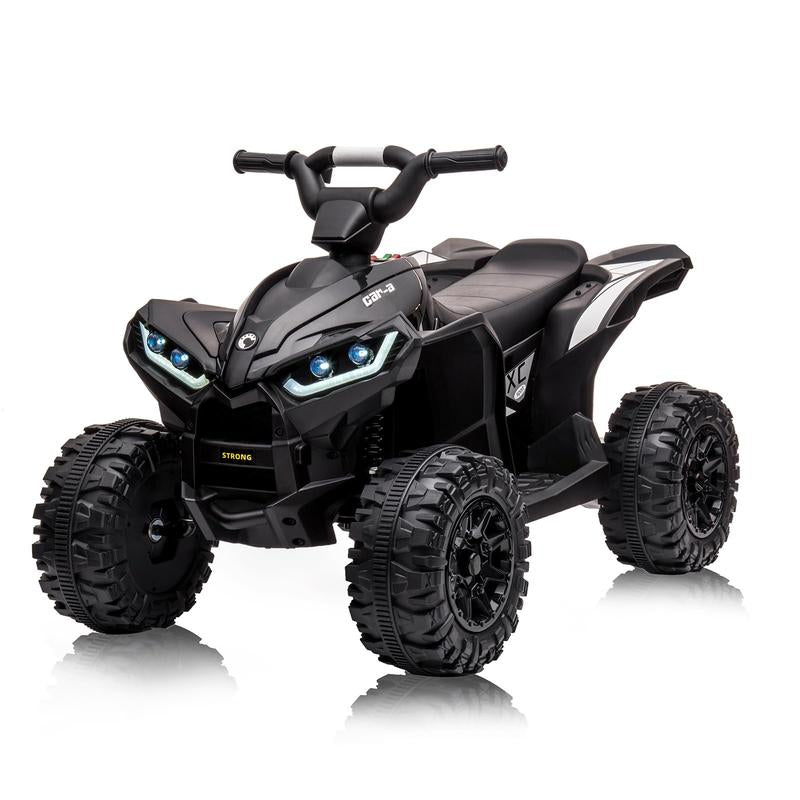 【GARVEE】12V Quad ATV 4 Wheeler with Music and LED Lights for Young Riders, Available in Multiple Colors Including Yellow, White, Red, Pink, Black, and Blue, Providing a Safe and Enjoyable Riding Experience