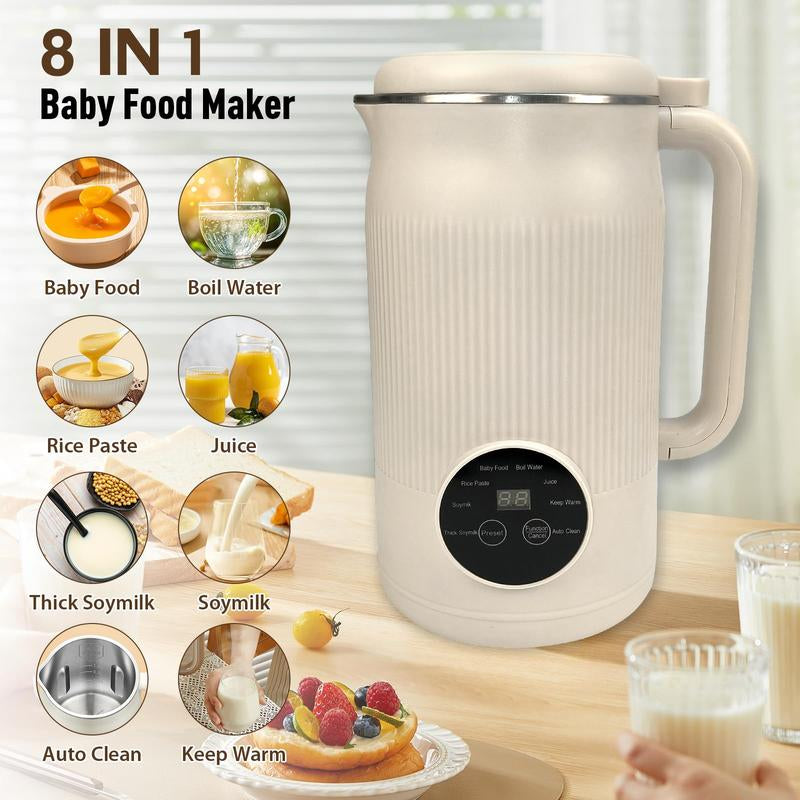 High-Speed Blender 1.5L, Quiet Multifunctional Smoothie Maker with 8 Stainless Steel Blades, Touch Screen, Auto Cleaning & 12H Timer