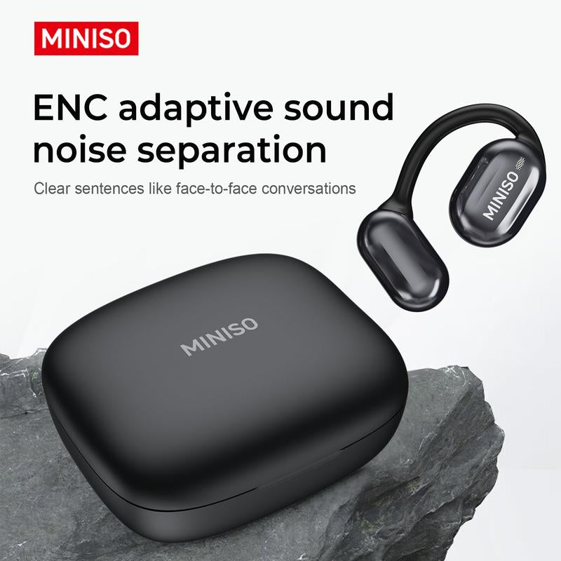 MINISO OWS Open Bluetooth Earphones HIFI Sound Quality Music Wireless Earphones Gaming Low Latency Wireless Earphones IPX5 Waterproof OWS Earphones Comfortable to Wear Earbuds Touch Control Compatible with All Mobile Phones