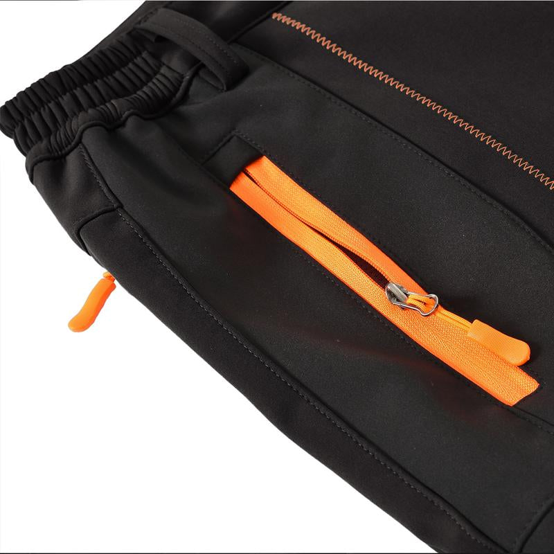 Men'S Winter Pants Snow Ski Pants Fleece Lined Waterproof Water Resistant Softshell Hiking Pants 4 Pockets Trousers with Belt