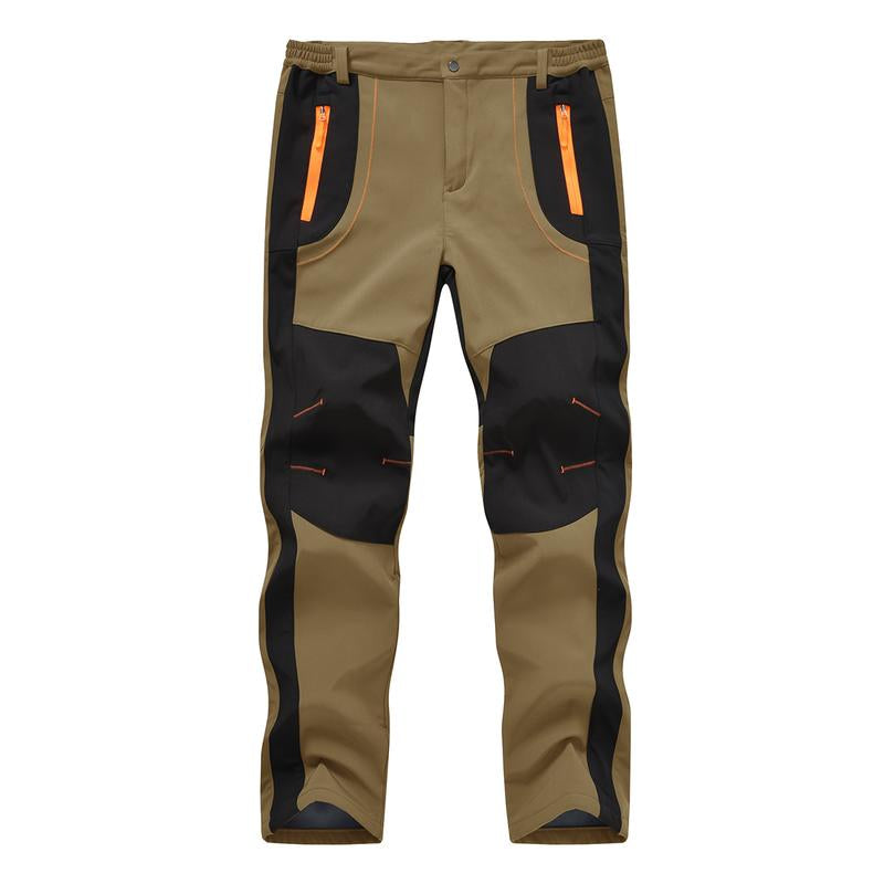 Men'S Winter Pants Snow Ski Pants Fleece Lined Waterproof Water Resistant Softshell Hiking Pants 4 Pockets Trousers with Belt