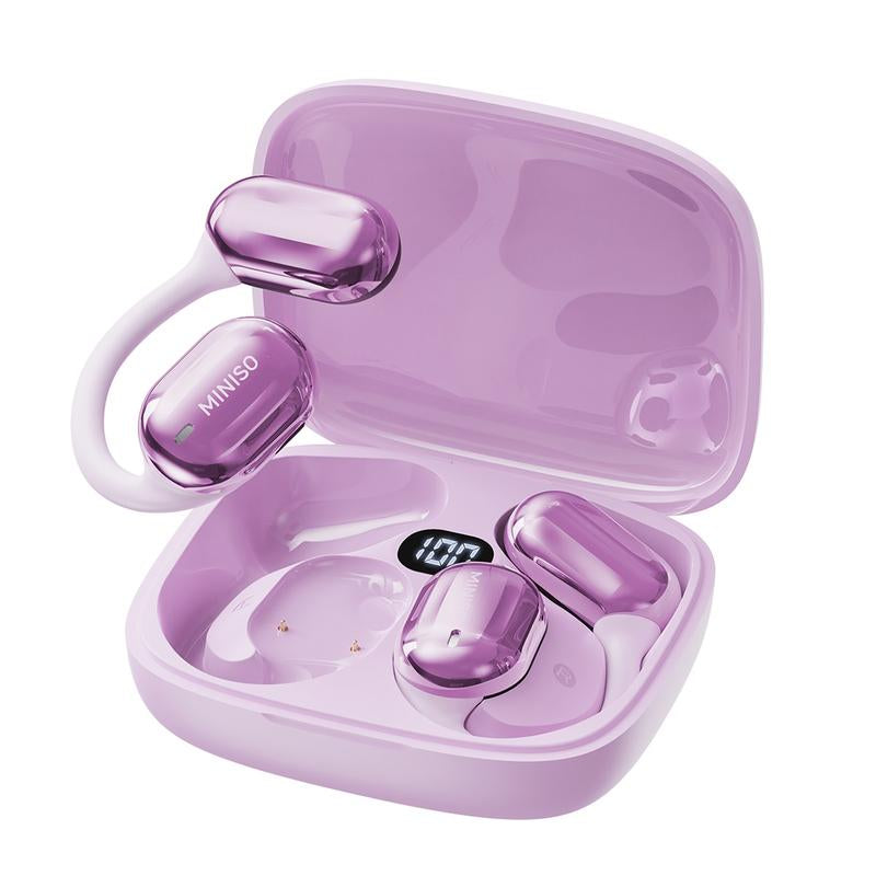 MINISO OWS Open Bluetooth Earphones HIFI Sound Quality Music Wireless Earphones Gaming Low Latency Wireless Earphones IPX5 Waterproof OWS Earphones Comfortable to Wear Earbuds Touch Control Compatible with All Mobile Phones