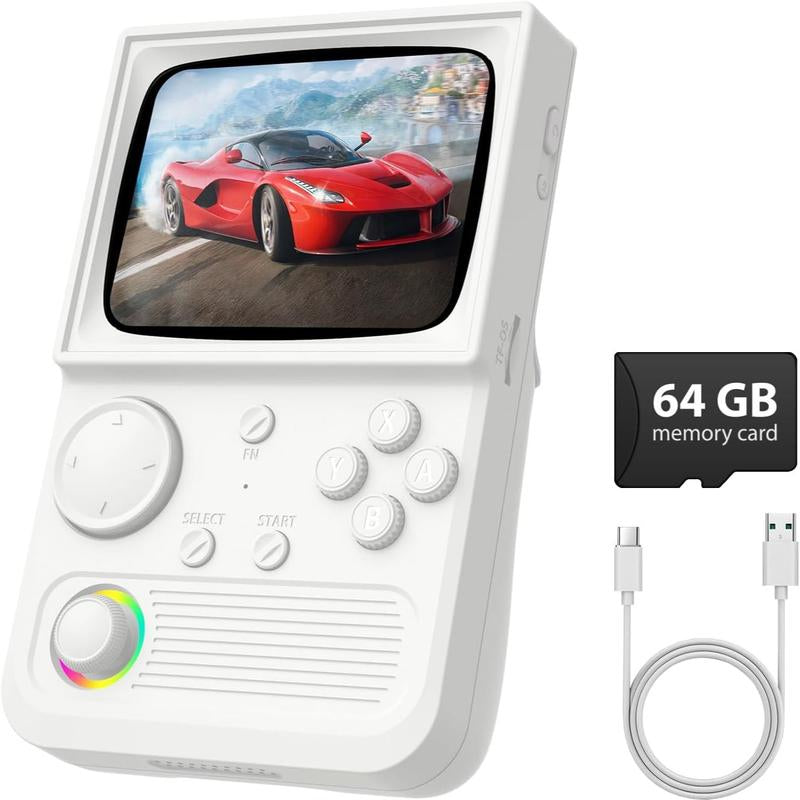 R36T Retro Gaming Console, 3.5'' IPS Screen Crt-Inspired, Handheld Game Console with 18000+ Classic Games Supports Wifi Networked Fighting and OTG, 3500Mah Battery, with Portable Case
