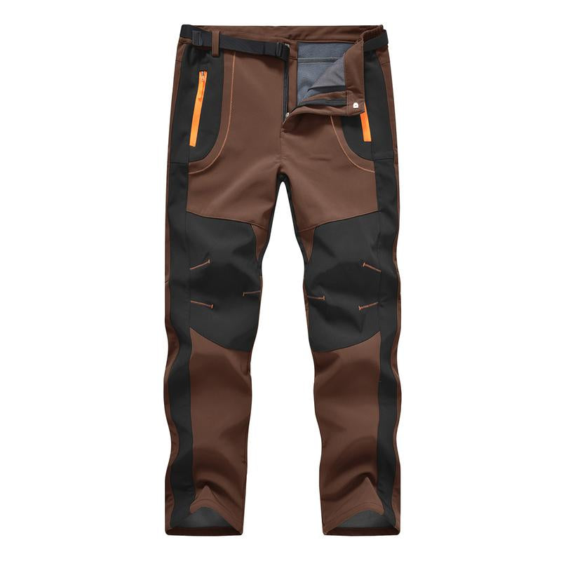 Men'S Winter Pants Snow Ski Pants Fleece Lined Waterproof Water Resistant Softshell Hiking Pants 4 Pockets Trousers with Belt