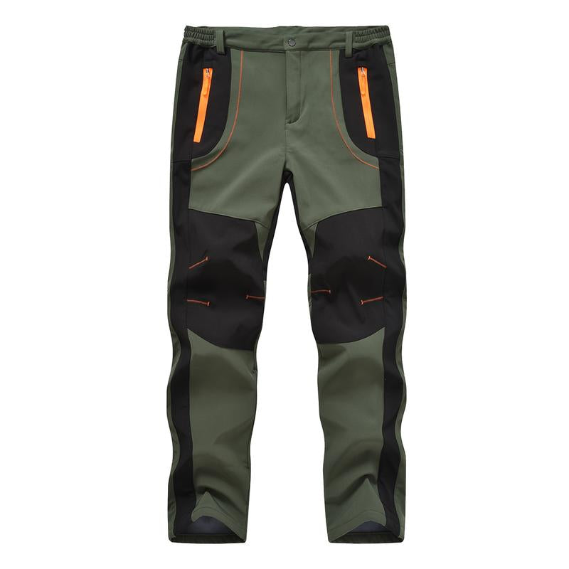 Men'S Winter Pants Snow Ski Pants Fleece Lined Waterproof Water Resistant Softshell Hiking Pants 4 Pockets Trousers with Belt