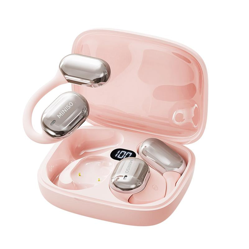 MINISO OWS Open Bluetooth Earphones HIFI Sound Quality Music Wireless Earphones Gaming Low Latency Wireless Earphones IPX5 Waterproof OWS Earphones Comfortable to Wear Earbuds Touch Control Compatible with All Mobile Phones