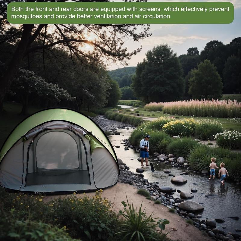 AYA Starsx 4 Person Easy Pop up Tent Waterproof Automatic Setup 2 Doors-Instant Family Tents for Camping Hiking & Traveling