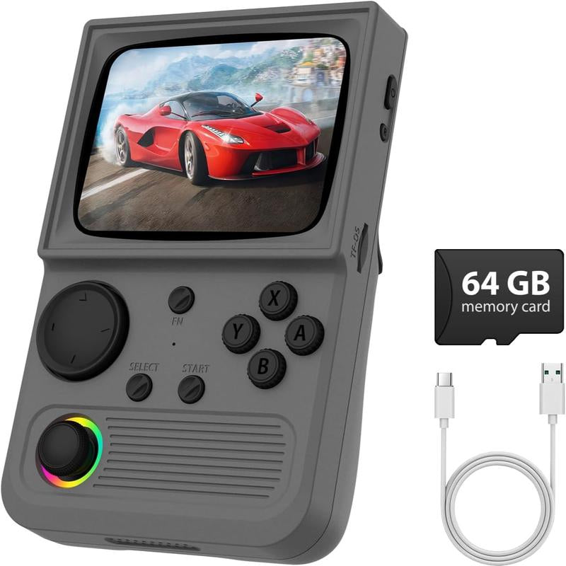 R36T Retro Gaming Console, 3.5'' IPS Screen Crt-Inspired, Handheld Game Console with 18000+ Classic Games Supports Wifi Networked Fighting and OTG, 3500Mah Battery, with Portable Case