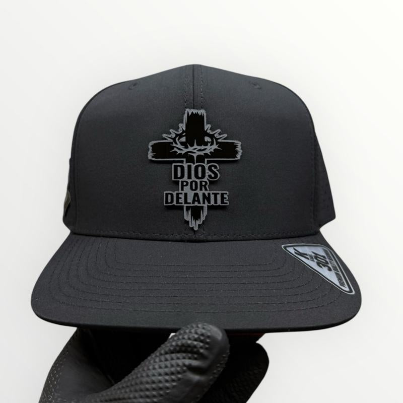 Dios Por Delante Black Snapback Hat with Red under Visor Unique Logo Design & Side Patch Polyester Material Comfortable for Any Occasion Style Casual Outing