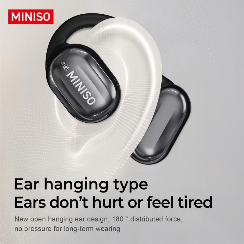 MINISO OWS Open Bluetooth Earphones HIFI Sound Quality Music Wireless Earphones Gaming Low Latency Wireless Earphones IPX5 Waterproof OWS Earphones Comfortable to Wear Earbuds Touch Control Compatible with All Mobile Phones