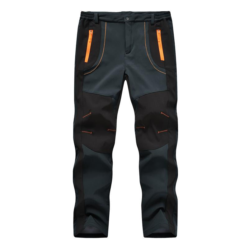 Men'S Winter Pants Snow Ski Pants Fleece Lined Waterproof Water Resistant Softshell Hiking Pants 4 Pockets Trousers with Belt
