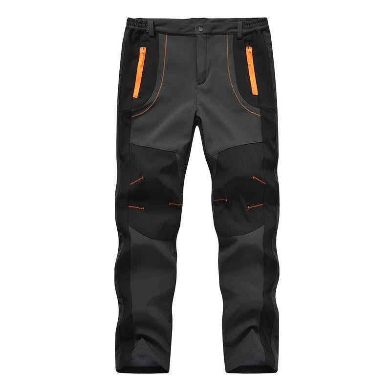 Men'S Winter Pants Snow Ski Pants Fleece Lined Waterproof Water Resistant Softshell Hiking Pants 4 Pockets Trousers with Belt