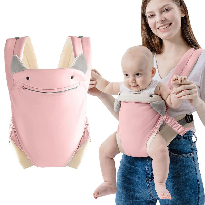 Ergonomic Cotton Baby Carrier | 4-In-1 Adjustable Buckle Design | Front Facing, Inward, Back & Cozy Wrap | Breathable Mesh Support for Baby Wearing Safety up to 15Kg Postpartum
