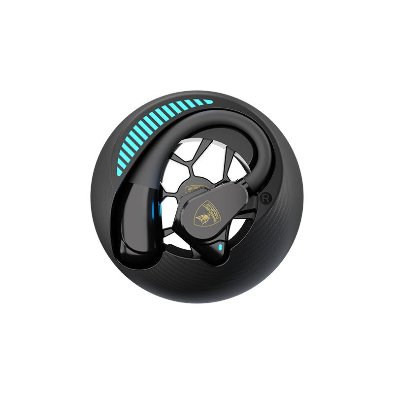 Lamborghini Official Wireless Earbuds | Sport Ear Hook Audifonos Bluetooth 6.0 Design Headphones | Secure Fit, Deep Bass, Low Power Use| Comfortable for Running, Gym & Daily Calls ,Traveling Gadgets Earphones with Long Endurance
