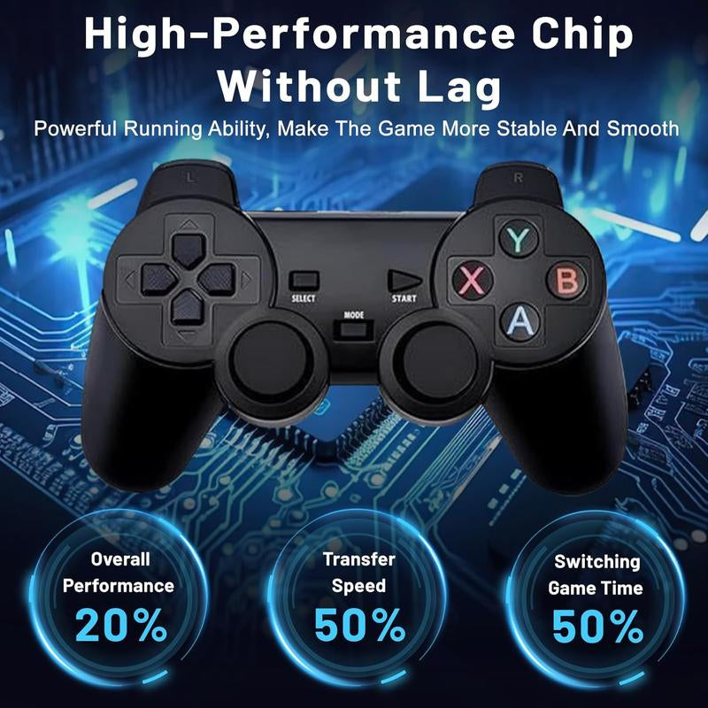 M8 Lite Wireless Game Console – Plug & Play Video Game Stick with 4K HDMI Output, 2.4Ghz Wireless Controllers, Retro Gaming Experience for TV