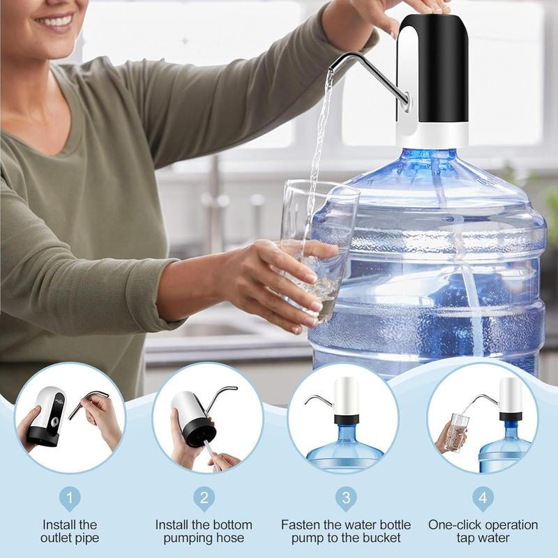 Water Bottle Pump 5 Gallon USB Charging Automatic Drinking Portable Electric Water Dispenser/Switch