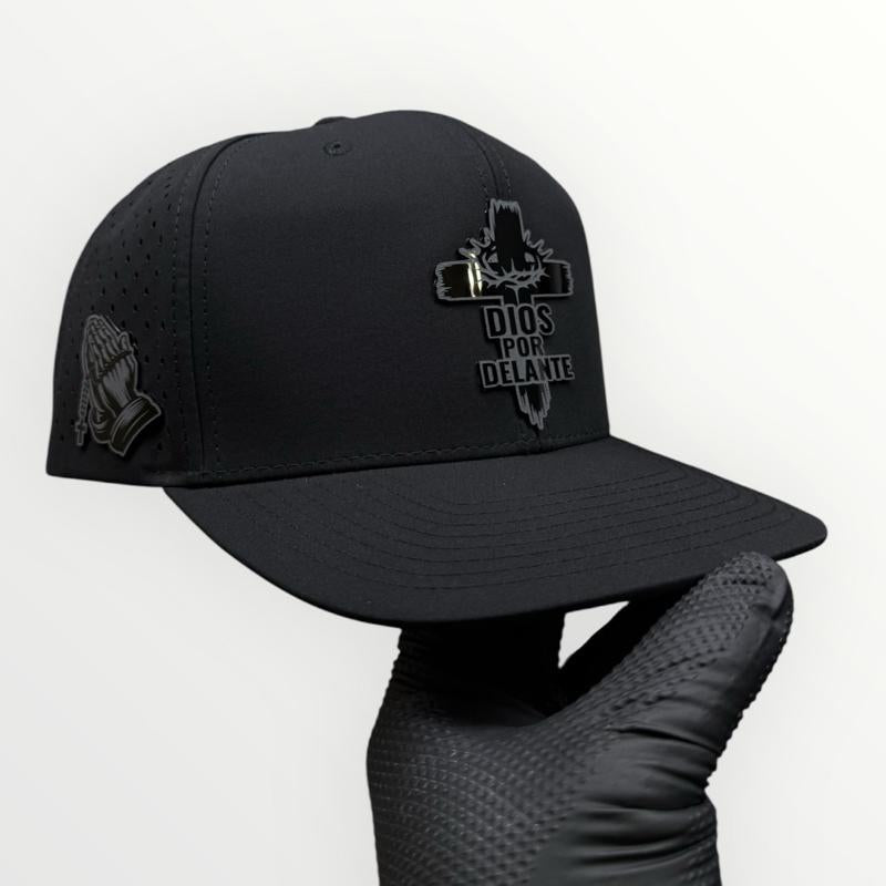 Dios Por Delante Black Snapback Hat with Red under Visor Unique Logo Design & Side Patch Polyester Material Comfortable for Any Occasion Style Casual Outing