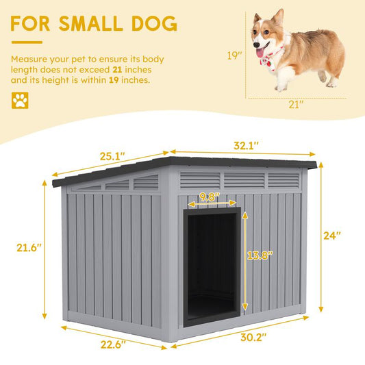 Dog House for Indoor & Outdoor - Weatherproof & Removable Roof, Fits Small to Large Dogs (43.7" L X 34.45"W×7.01"H)
