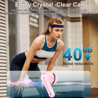 Wireless Earbuds, Bluetooth 5.4 Headphones Bass Stereo, Ear Buds with Noise Cancelling Mic LED Display, 36H Playtime in Ear Earphones, IP7 Waterproof Sport Headset for Android Ios