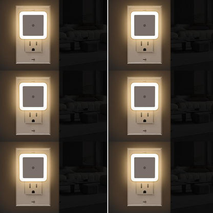 LED Night Light Set - 6 Counts, Energy Efficient 3000K Warm Glow, Smart Sensor, Plug-And-Play, Ideal for Room, Hallway, Lights Bedrooms, Bathroom, Kitchens Plug-In Night Light Ambient Light Indoor Lighting Lamps Lamp Cool Gadgets Wall Lights