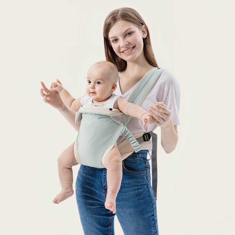 Ergonomic Cotton Baby Carrier | 4-In-1 Adjustable Buckle Design | Front Facing, Inward, Back & Cozy Wrap | Breathable Mesh Support for Baby Wearing Safety up to 15Kg Postpartum