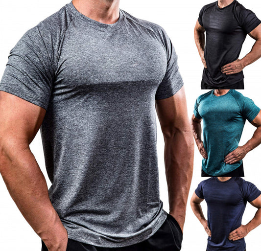 Fitness Clothing Men'S Quick-Drying Breathable Training High-Elastic Tights Short-Sleeved Sports T-Shirt
