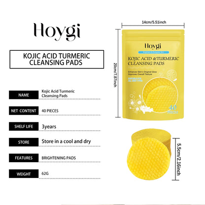 Turmeric Cleansing Pads,Kojic Acid and Turmeric Cleansing Pads for Face and Body Remove Excess Keratin