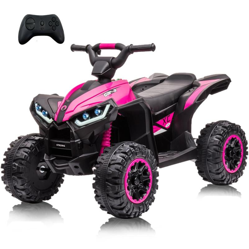 【GARVEE】12V Quad ATV 4 Wheeler with Music and LED Lights for Young Riders, Available in Multiple Colors Including Yellow, White, Red, Pink, Black, and Blue, Providing a Safe and Enjoyable Riding Experience