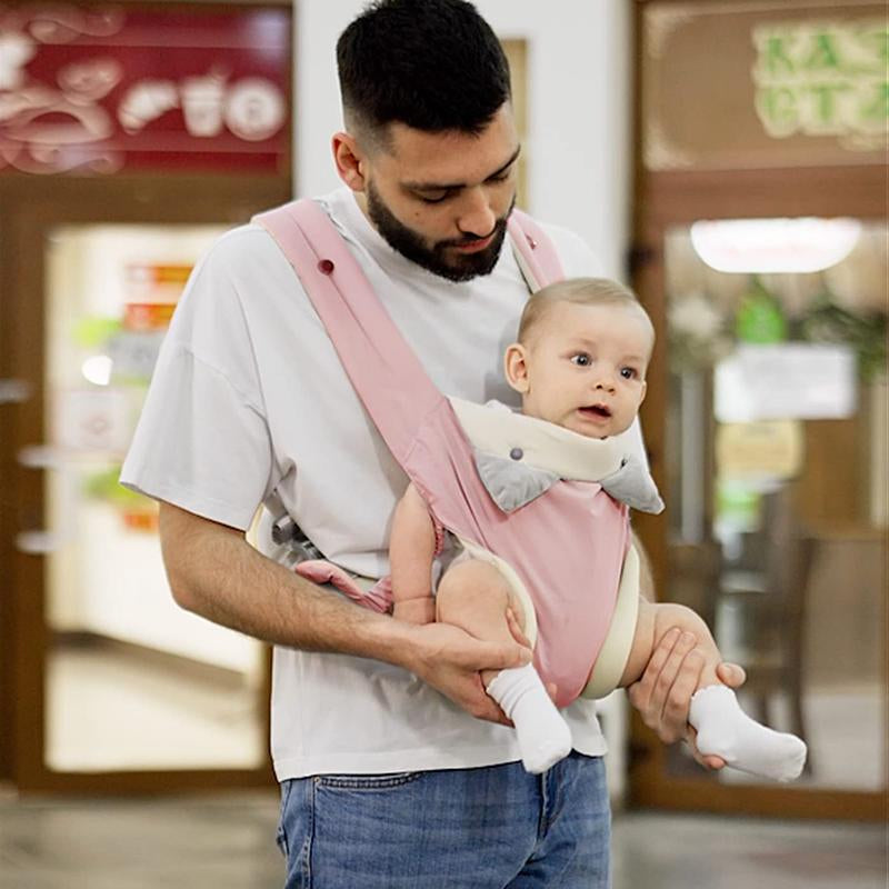 Ergonomic Cotton Baby Carrier | 4-In-1 Adjustable Buckle Design | Front Facing, Inward, Back & Cozy Wrap | Breathable Mesh Support for Baby Wearing Safety up to 15Kg Postpartum