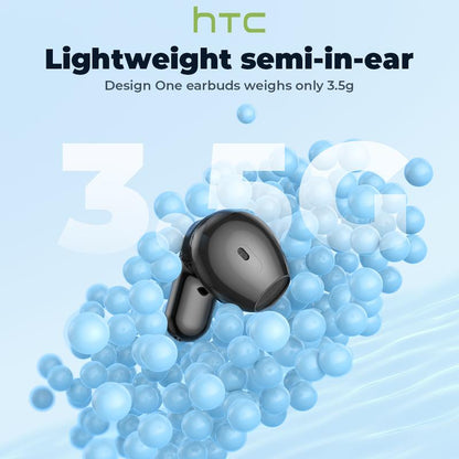 Htc NE20 Wireless Earbuds, TWS Bluetooth 6.0 Headphones, Touch Control LCD Full Color Display Screen Ear Buds, Wireless Earphones with Mic