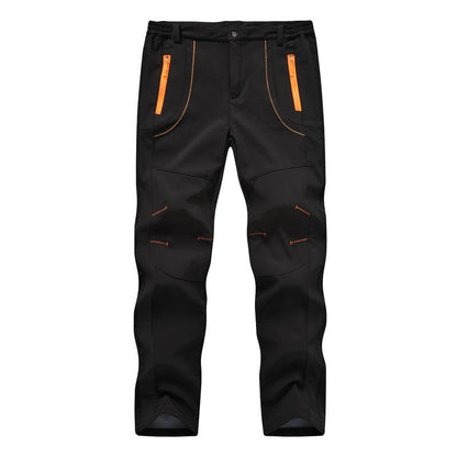 Men'S Winter Pants Snow Ski Pants Fleece Lined Waterproof Water Resistant Softshell Hiking Pants 4 Pockets Trousers with Belt