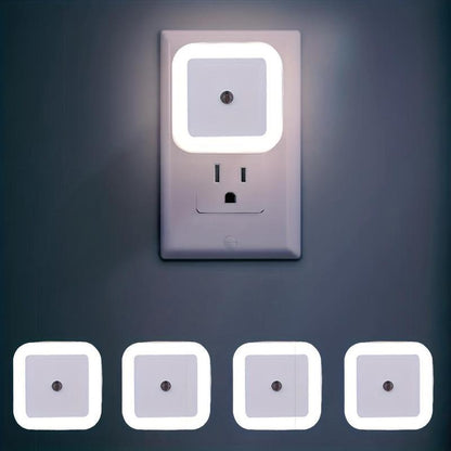 LED Night Light Set - 6 Counts, Energy Efficient 3000K Warm Glow, Smart Sensor, Plug-And-Play, Ideal for Room, Hallway, Lights Bedrooms, Bathroom, Kitchens Plug-In Night Light Ambient Light Indoor Lighting Lamps Lamp Cool Gadgets Wall Lights
