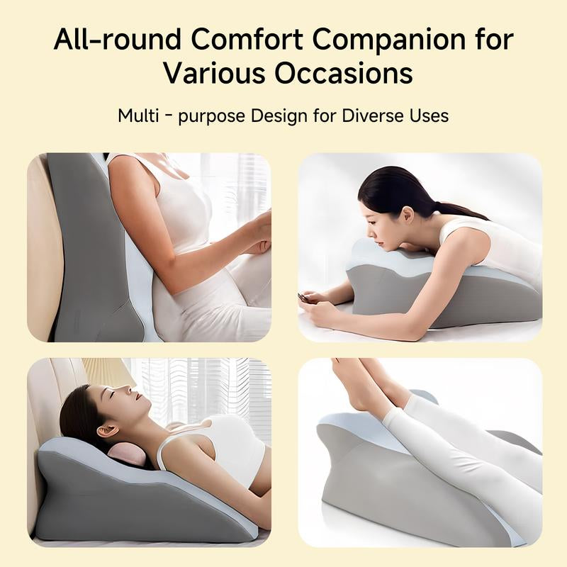 Memory Foam Wedge Pillow for Adults, Ergonomic Design, Memory Foam Pillow for Back, Neck, Leg Support, Face-Down Reading Pillow Soft Fabric Comfortably, Versatile Usage, Sleep Pillow Home, Living Room Bed Sofa Wedge Pillow Ideal for Back Massage