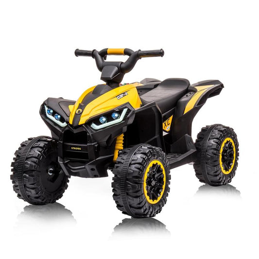 【GARVEE】12V Quad ATV 4 Wheeler with Music and LED Lights for Young Riders, Available in Multiple Colors Including Yellow, White, Red, Pink, Black, and Blue, Providing a Safe and Enjoyable Riding Experience