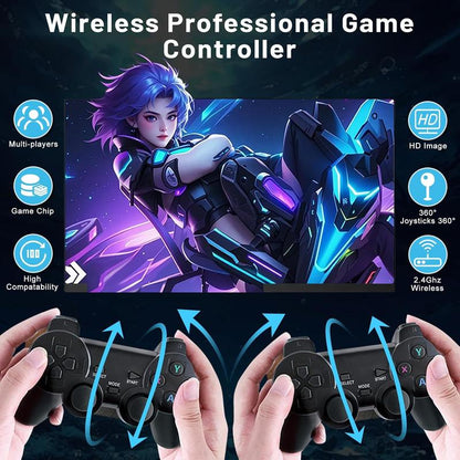 M8 Lite Wireless Game Console – Plug & Play Video Game Stick with 4K HDMI Output, 2.4Ghz Wireless Controllers, Retro Gaming Experience for TV