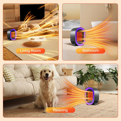 PTC Ceramic Heater Fan with Thermostat 2 Speeds Energy Efficient Overheat Tip over Protection Auto Shut off for Home Office Bedroom Use