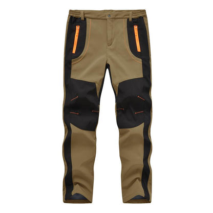 Men'S Winter Pants Snow Ski Pants Fleece Lined Waterproof Water Resistant Softshell Hiking Pants 4 Pockets Trousers with Belt