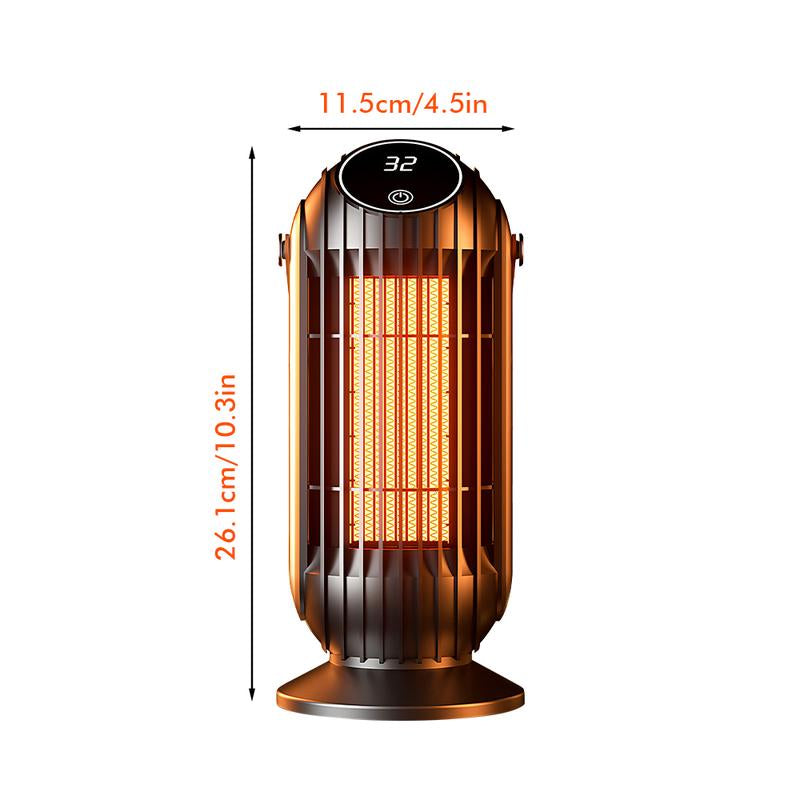 Black Mini Electric Fireplace Heater – 1000W 3D LED Flame, Portable for Office Home + Christmas Decor