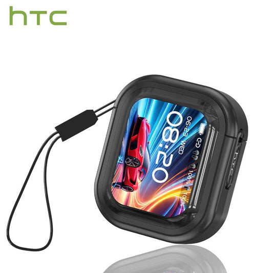 Htc NE20 Wireless Earbuds, TWS Bluetooth 6.0 Headphones, Touch Control LCD Full Color Display Screen Ear Buds, Wireless Earphones with Mic