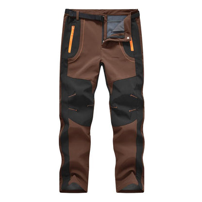 Men'S Winter Pants Snow Ski Pants Fleece Lined Waterproof Water Resistant Softshell Hiking Pants 4 Pockets Trousers with Belt
