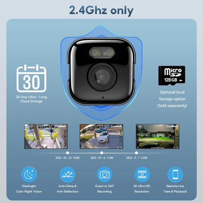 Cowwolf 5MP Window Camera,2K Ultra HD Quality with Starlight Night Vision,2.4Ghz Wi-Fi Camere for Home Security,Multisharing and Motion Detection,Cloud Storage and Motion Detection,Two-Way Audio,Easy & Quick Install