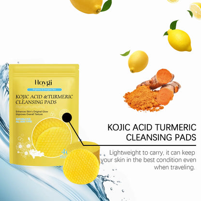 Turmeric Cleansing Pads,Kojic Acid and Turmeric Cleansing Pads for Face and Body Remove Excess Keratin