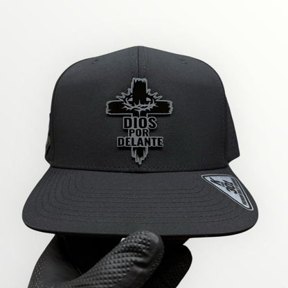Dios Por Delante Black Snapback Hat with Red under Visor Unique Logo Design & Side Patch Polyester Material Comfortable for Any Occasion Style Casual Outing