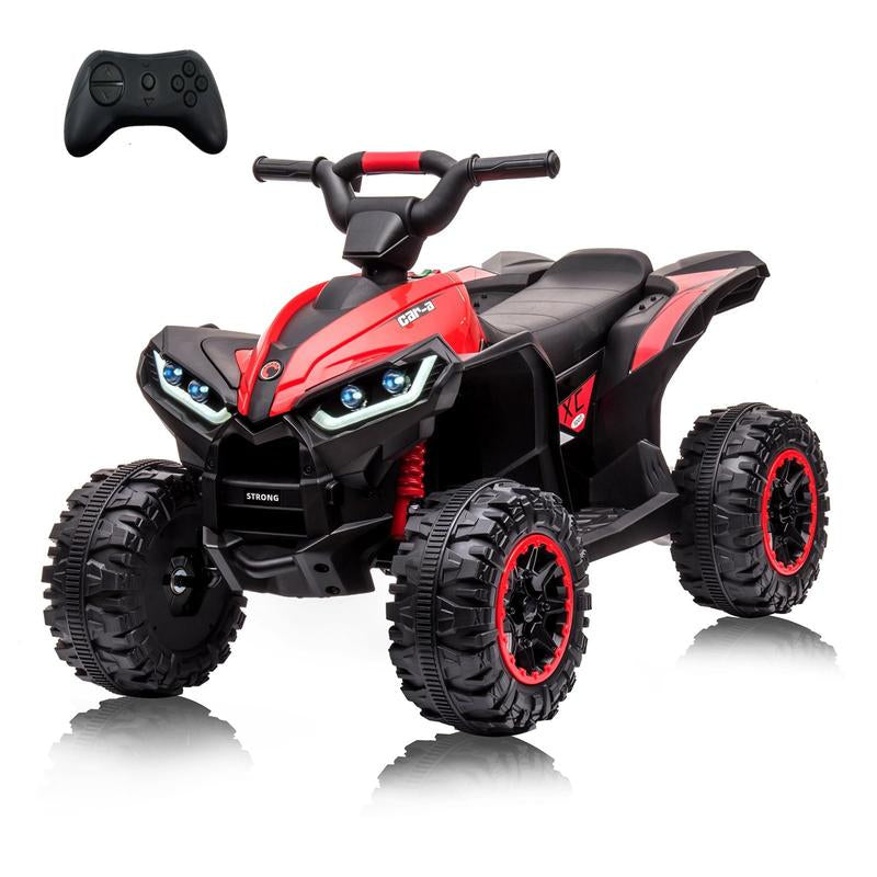 【GARVEE】12V Quad ATV 4 Wheeler with Music and LED Lights for Young Riders, Available in Multiple Colors Including Yellow, White, Red, Pink, Black, and Blue, Providing a Safe and Enjoyable Riding Experience