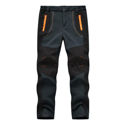 Men'S Winter Pants Snow Ski Pants Fleece Lined Waterproof Water Resistant Softshell Hiking Pants 4 Pockets Trousers with Belt